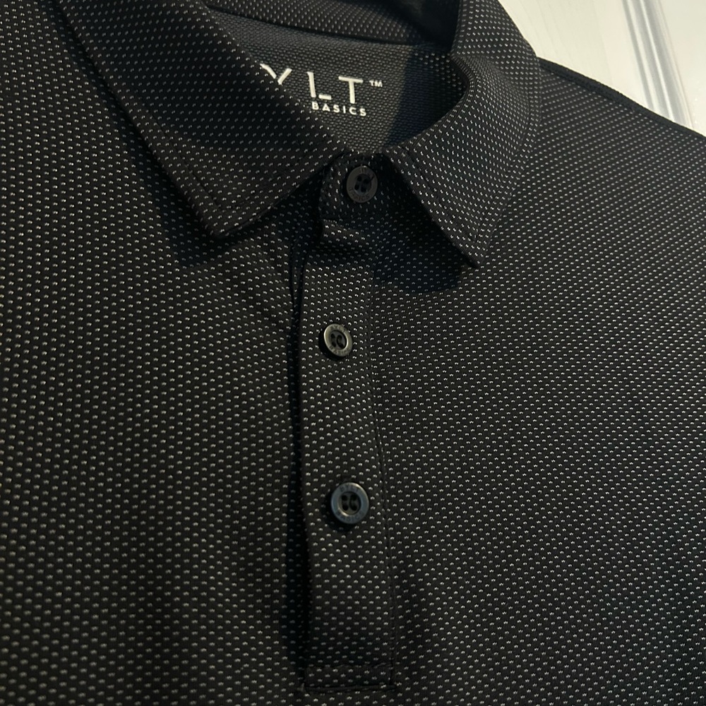 BYLT Basics Black Textured Polo Shirt